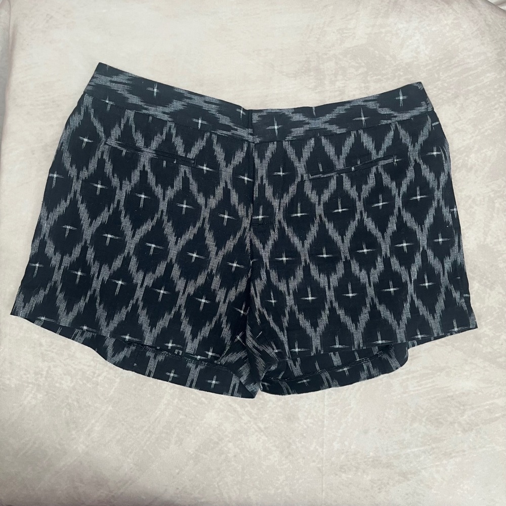 Gap 100% Cotton Ikat Shorts Womens Size 0 Black White Casual Summer Boho - Picture 1 of 9